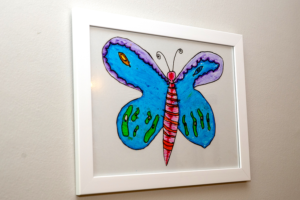 Children from a nearby school created lovely butterfly artworks to keep our walls looking bright and cheerful