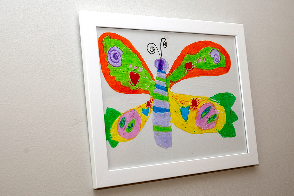 Children from a nearby school created lovely butterfly artworks to keep our walls looking bright and cheerful